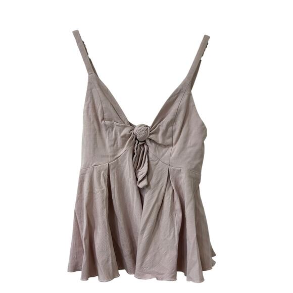 Intimately Free People Womens Sz XS Pink Tie Front Babydoll Tank Top Coquette - Picture 1 of 5